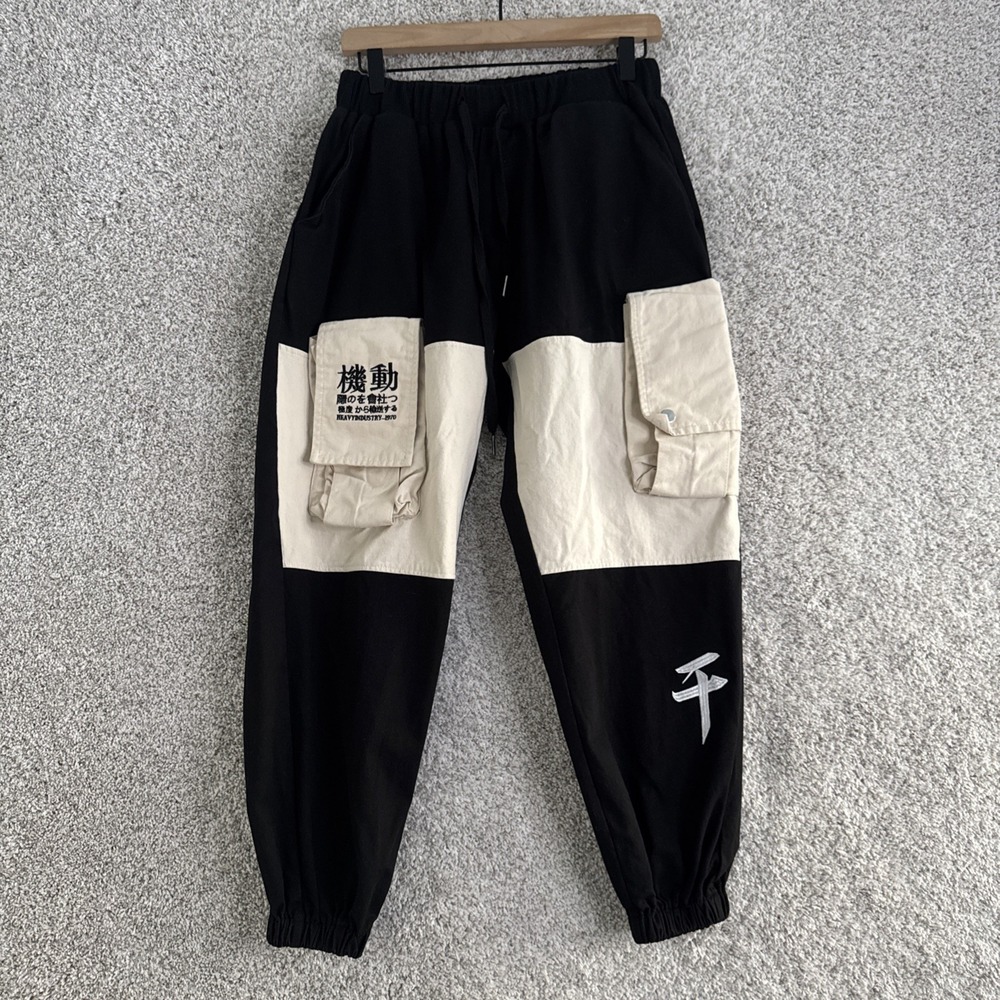 Oversized Streetwear Cargo Pants JS7‎ Black S/M